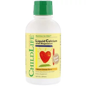 ChildLife, Жидкий кальций с магнием, вкус натурального апельсина, 474 мл